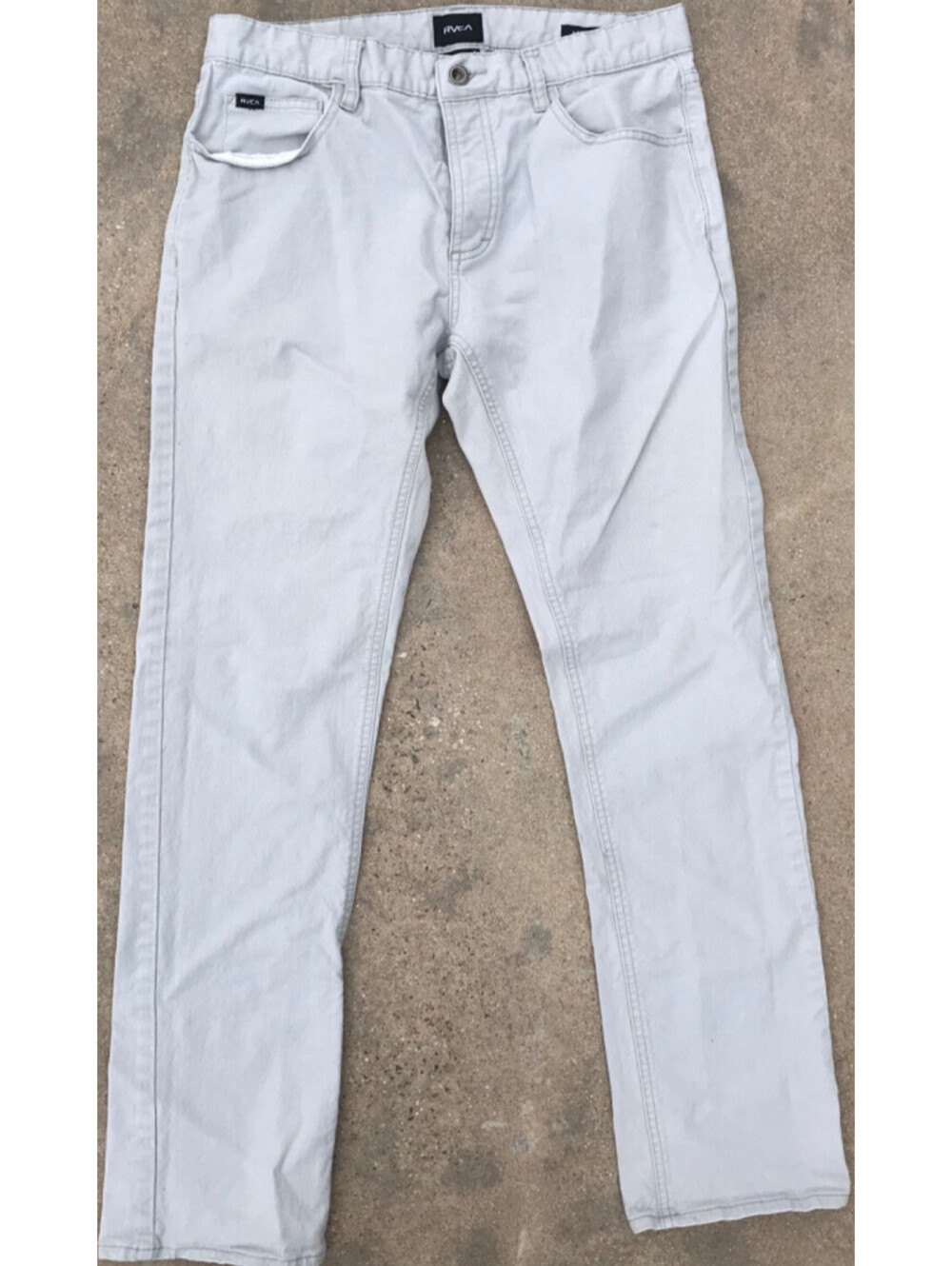 RVCA 5 Pocket Canvas Stay RVCA Pant White/Beige Denim Pant Men's 32W x 31L